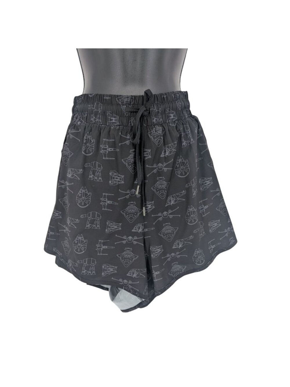 Star Wars Ships Active Shorts Training Sparkling Lined Pocket Athleisure Plus 2X